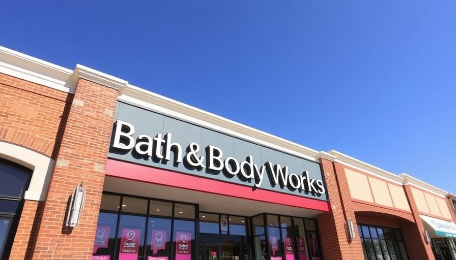 Bath & Body Works store sign in Pensacola under clear blue sky.