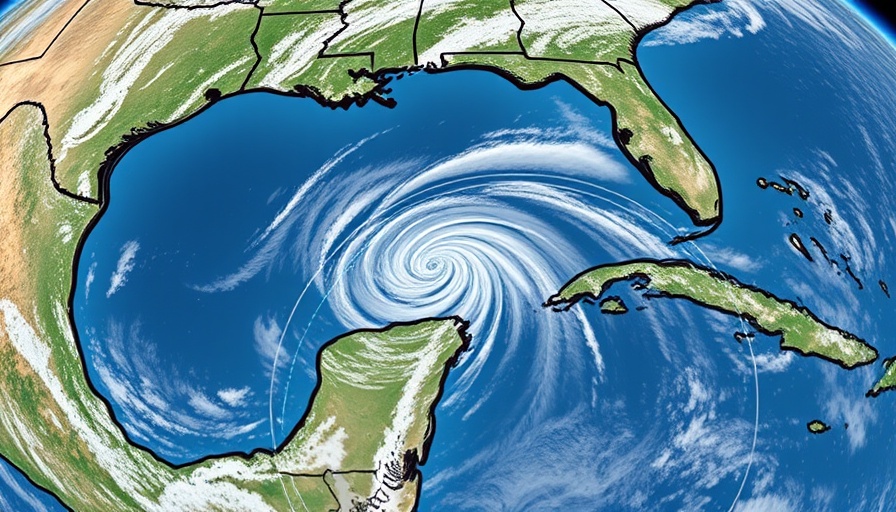 Map showing Gulf of America potential tropical cyclone path.