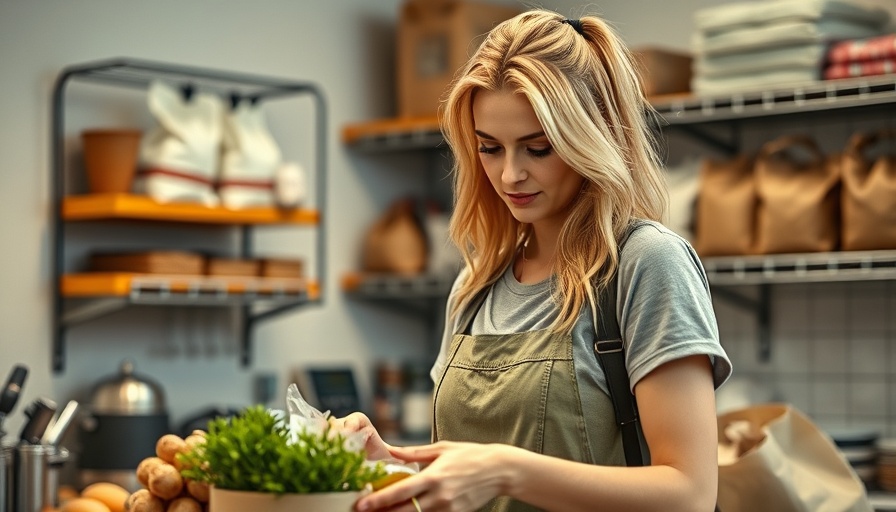 Woman organizing groceries in kitchen, Alabama coastal beaches.