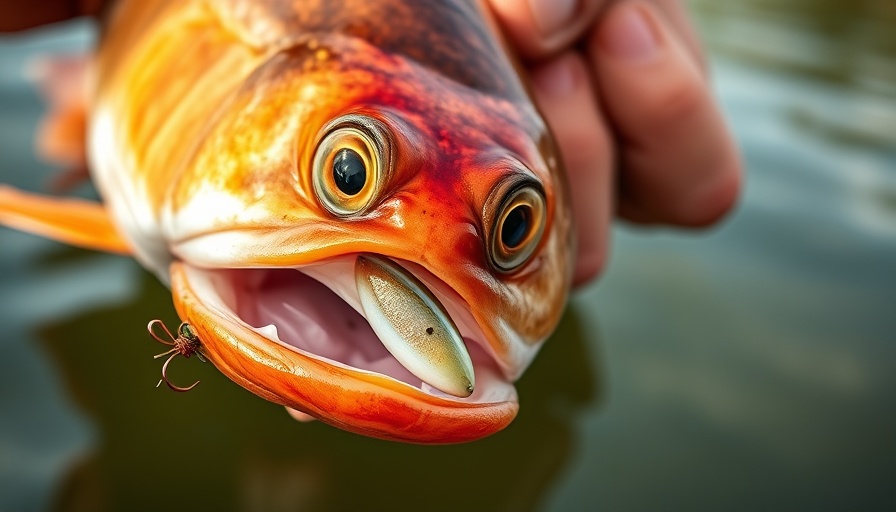 Close-up of redfish caught with lure, showcasing fishing tips.