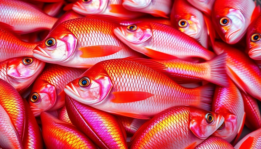 Vibrant catch of red snappers illustrates fishing in Venice Louisiana.