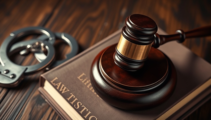 Gavel and handcuffs on law book symbolizing Pensacola arson suspect indicted.