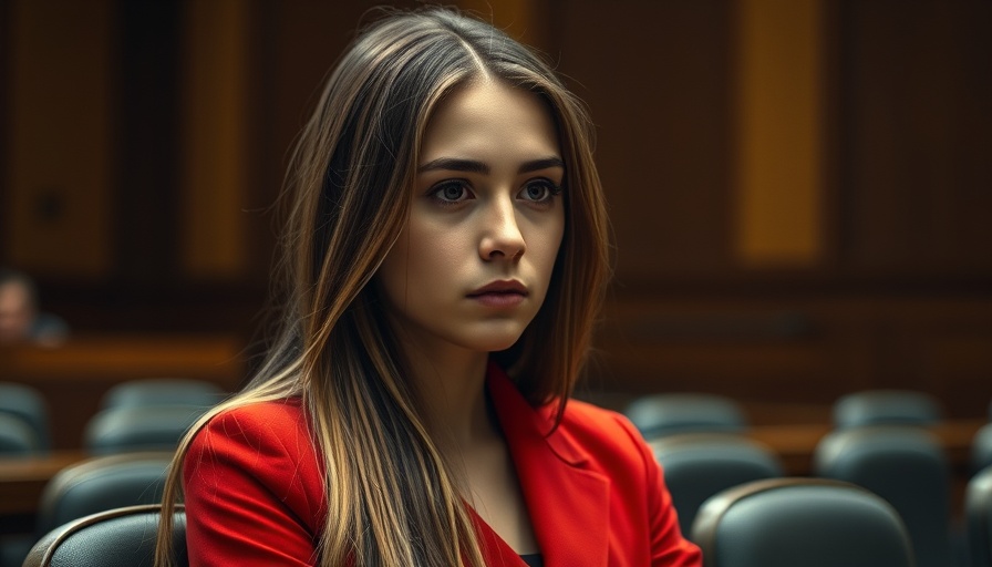 Young woman in courtroom during Pensacola mental health crisis discussion.