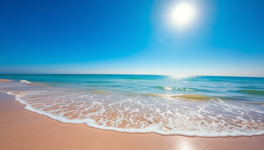 Gulf Shores beach scene with sunny blue skies in Alabama