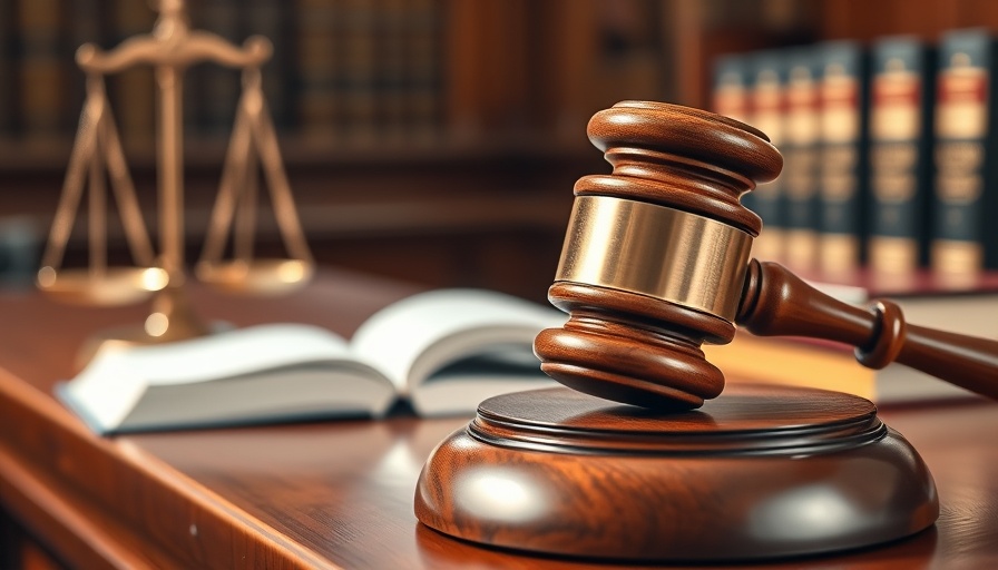 Gavel in courtroom representing Pensacola drug trafficking news.