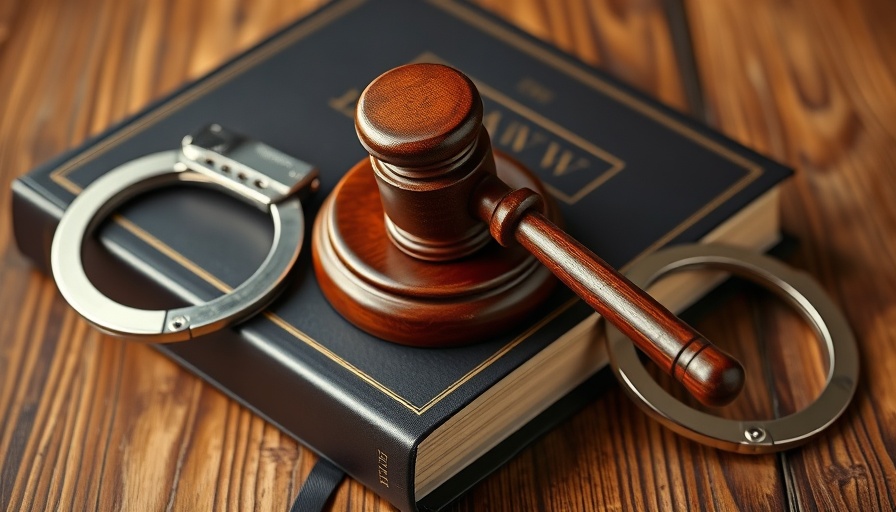 Judge's gavel and handcuffs on law book, justice symbol, interstate drug trafficking Pensacola