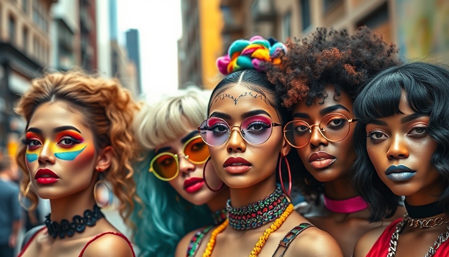 Iconic Y2K fashion and makeup trends with vibrant styles.