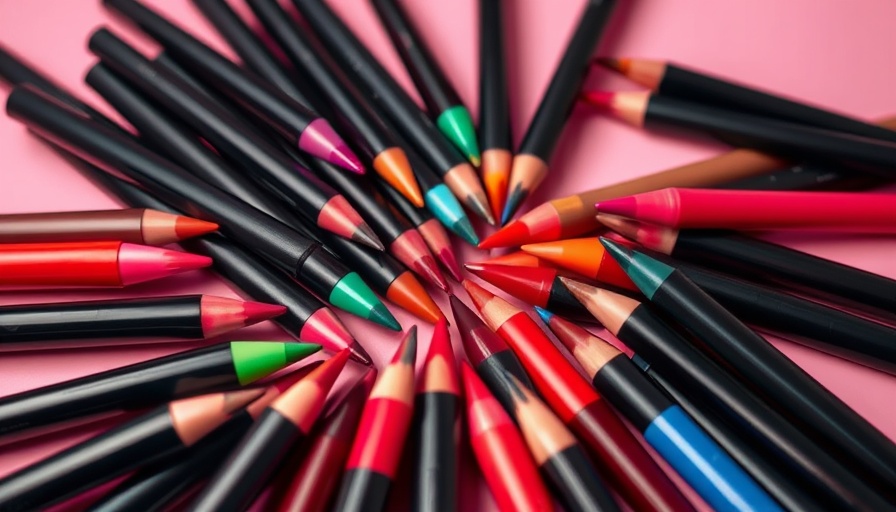 Buxom Power Line Plumping Lip Liner collection on pink background.
