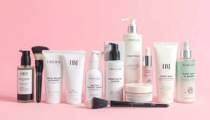 Selection of the best makeup brush cleansers in stylish packaging.