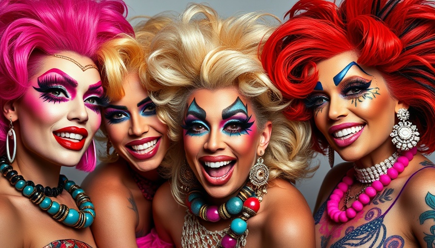 Vibrant drag artists with unique makeup for Pride celebration