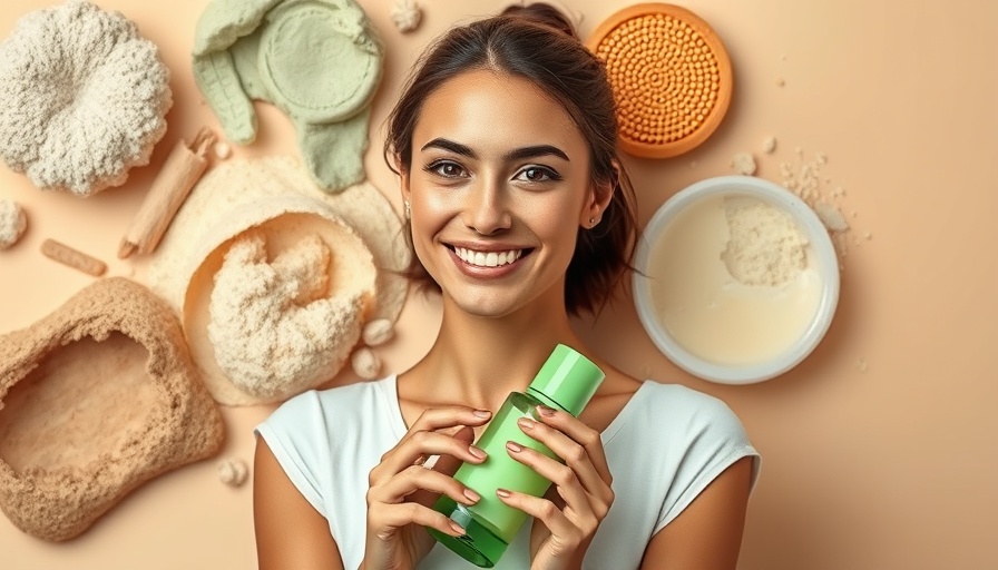 Young woman showcasing best face exfoliators with vibrant scrubs.
