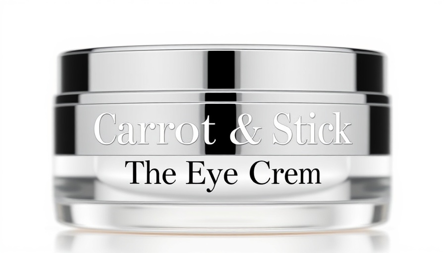 Close-up of Carrot & Stick eye cream container for men.