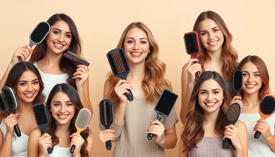 Women displaying best hairbrushes for thick hair in a modern collage.