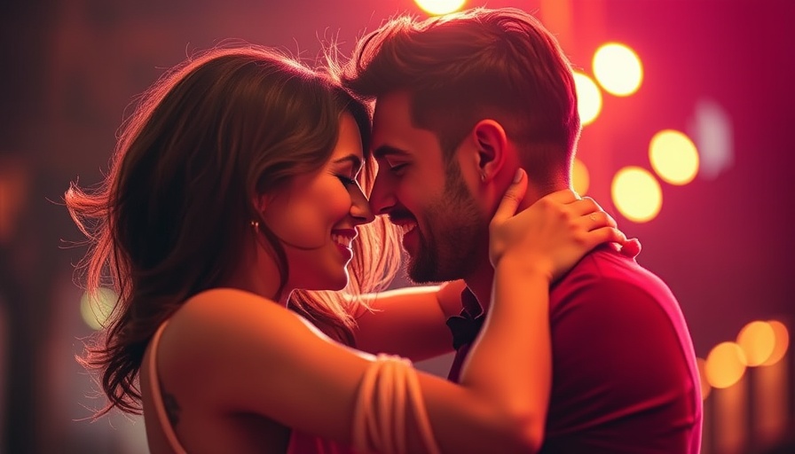 Intimate couple embrace highlighting romance's benefits