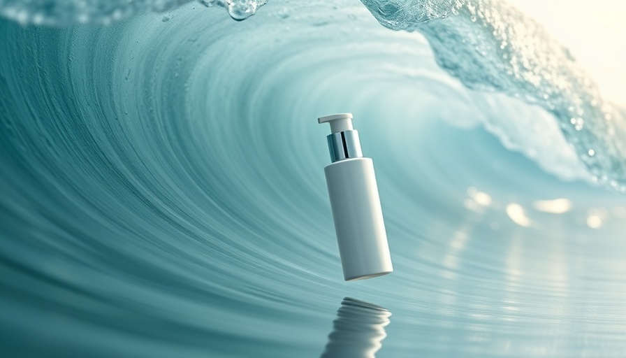 Carrot & Stick face cleansers for mature aging skin against ocean waves.