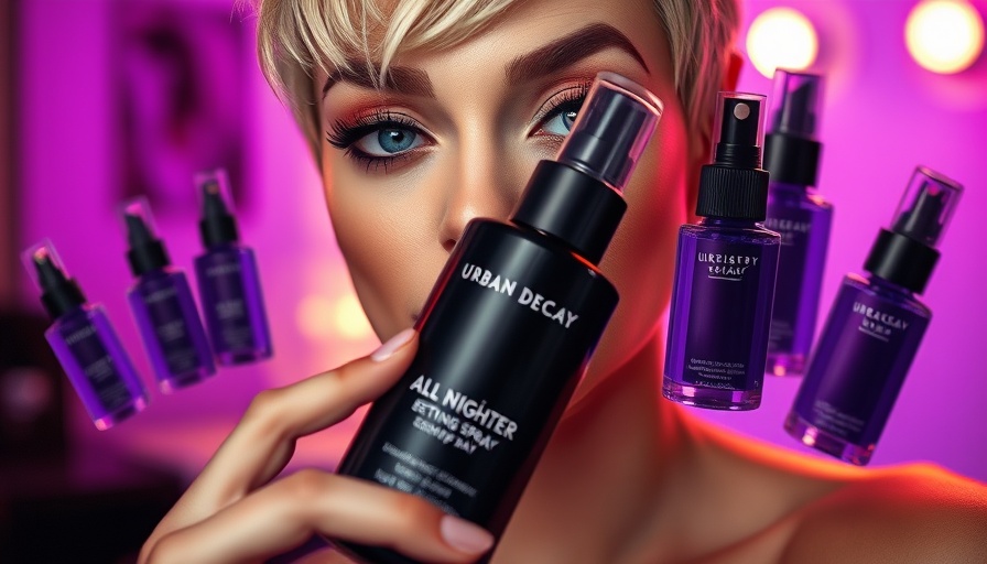 Vibrant display of Urban Decay All Nighter Setting Spray.
