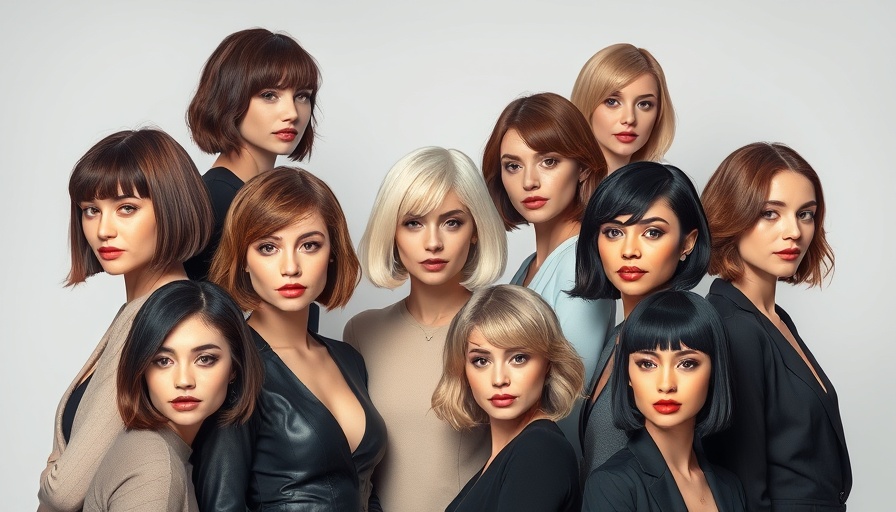 Diverse bob haircut ideas featuring trendy styles and elegant outfits.