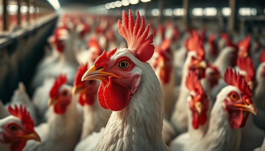 Chickens in farm setting during HPAI Outbreak in Moses Lake, close view.