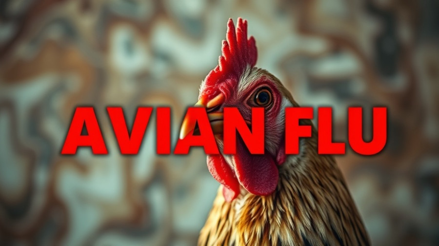 HPAI bird flu risks fall migration: chicken and 'AVIAN FLU' text.