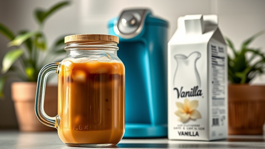 Cold brew coffee preparation at home with glass jar, coffee brewer.