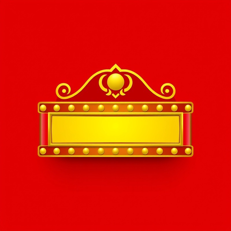 Gold Theatre marquee icon on a vibrant red background