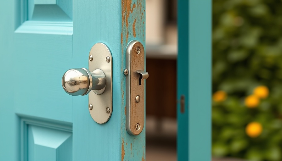 Level Lock+ Matter on turquoise door, close-up view