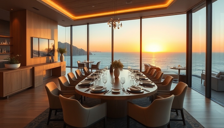 Elegant dining room with ocean view offering time-saving tips.