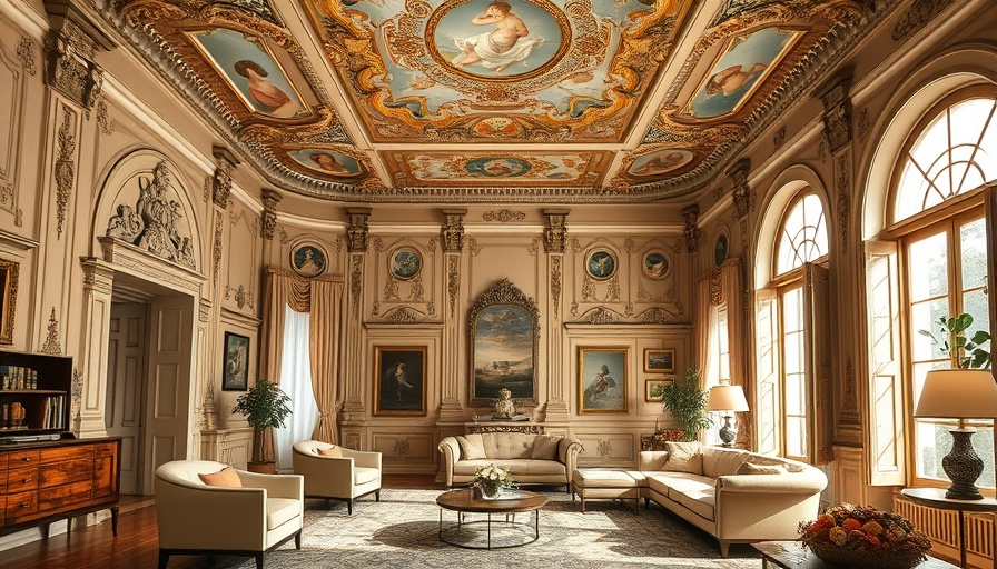 Beautifully restored palazzo interior with frescoes and modern decor.