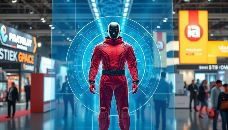 Futuristic holographic display at CES 2025 tech expo.