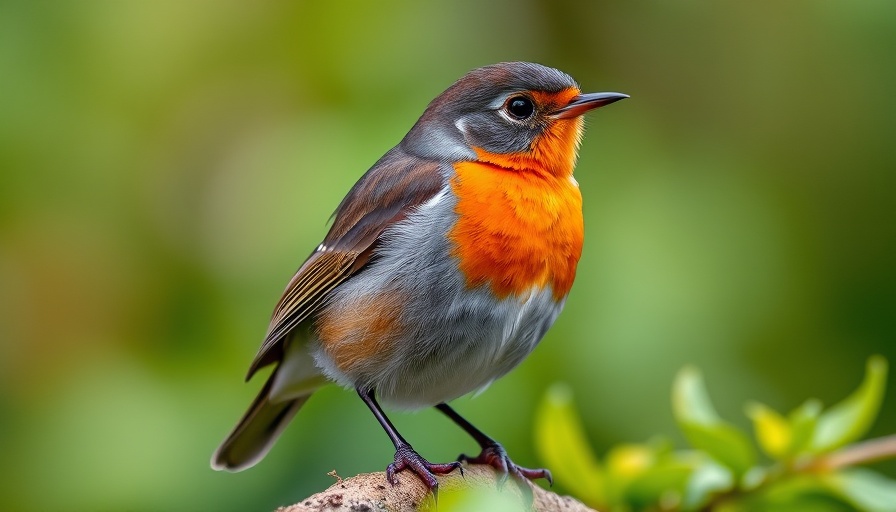 European Robin perched on branch