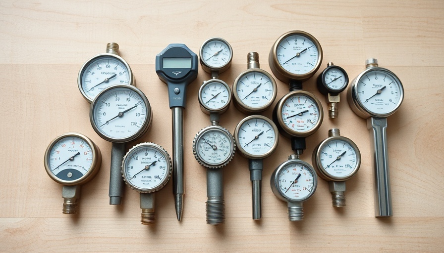 Assorted moisture meters displayed on wooden floor.