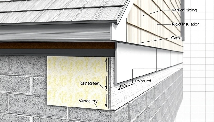 Rainscreen drainage architectural diagram with labeled components