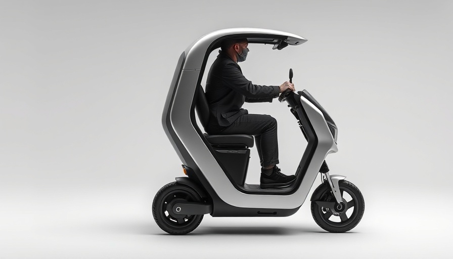 AI-Powered Personal Assistant mobility device in a minimalistic setting.