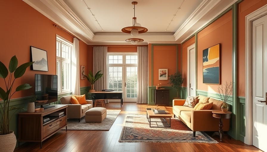 Modern home design trends, warm and vibrant interior spaces.