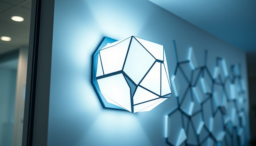 Geometric smart lights emitting ambient glow on modern wall.