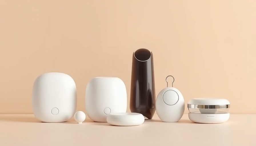 Modern wellness devices for personal wellbeing project, minimalist design.