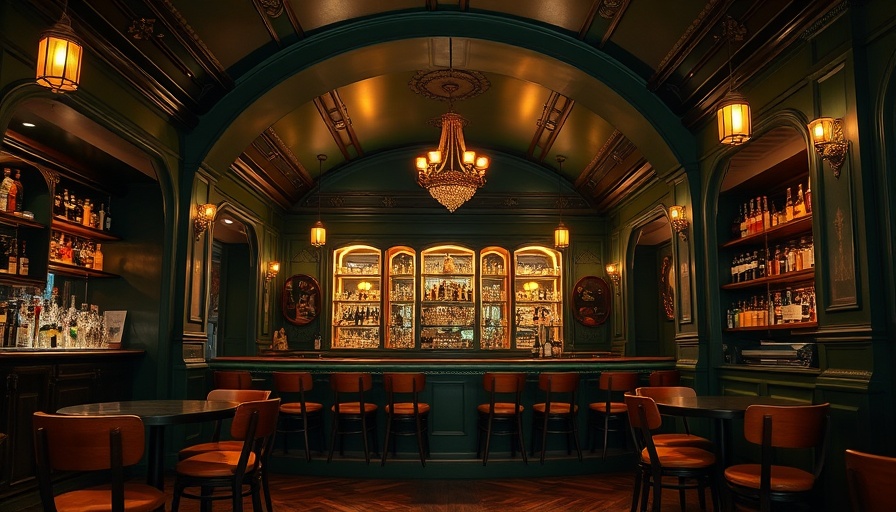 Elegant vintage bar interior showcasing hospitality design.