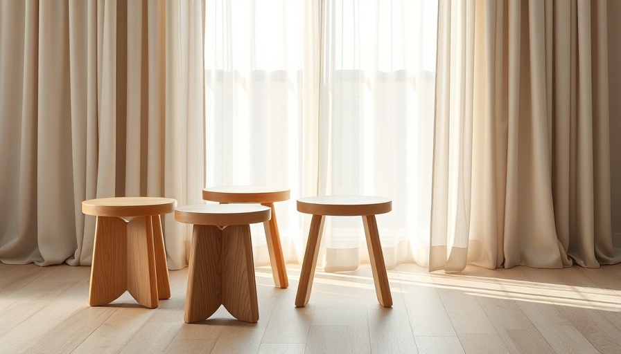 Minimalist LOKI Stool arrangement in softly lit room.