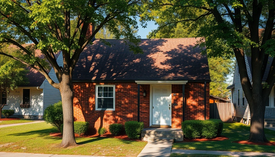 Small brick house with tree shadows, related to CFM rating.