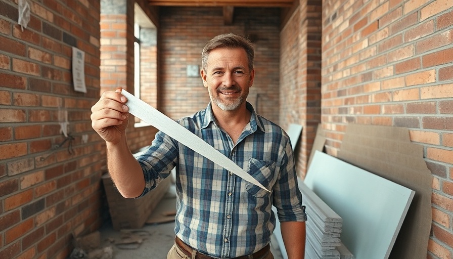 Man demonstrating task in construction area with materials