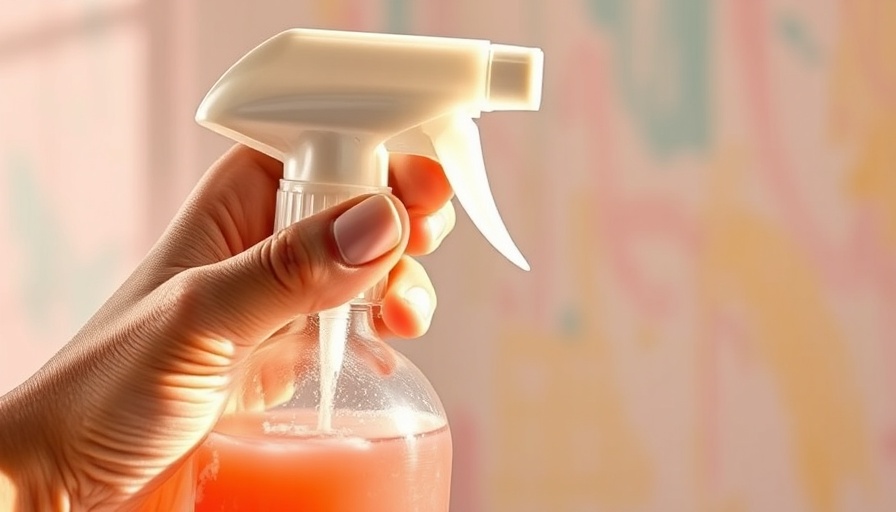 Close-up of homemade window cleaner in a spray bottle.