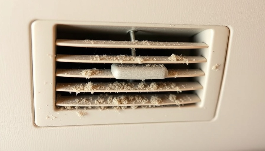 Dusty air vent illustrating air duct cleaning benefits.