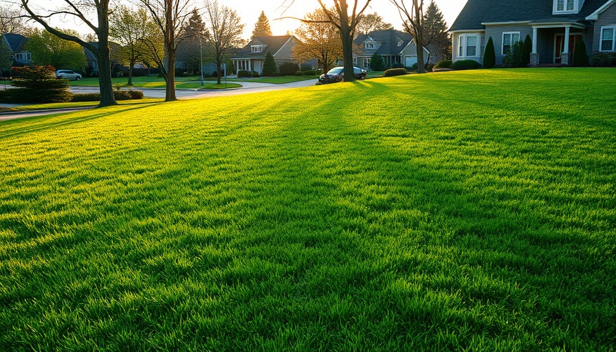 Steeply uneven lawn with lush grass and wooden fences under sunset.
