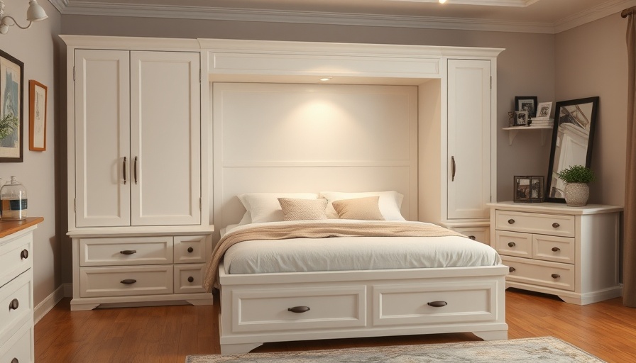 Murphy bed that looks like dresser in a stylish room design.