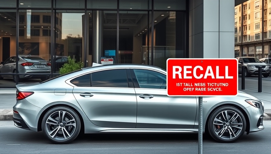 Toyota Lexus vehicle recall warning on a silver sedan parked outside.
