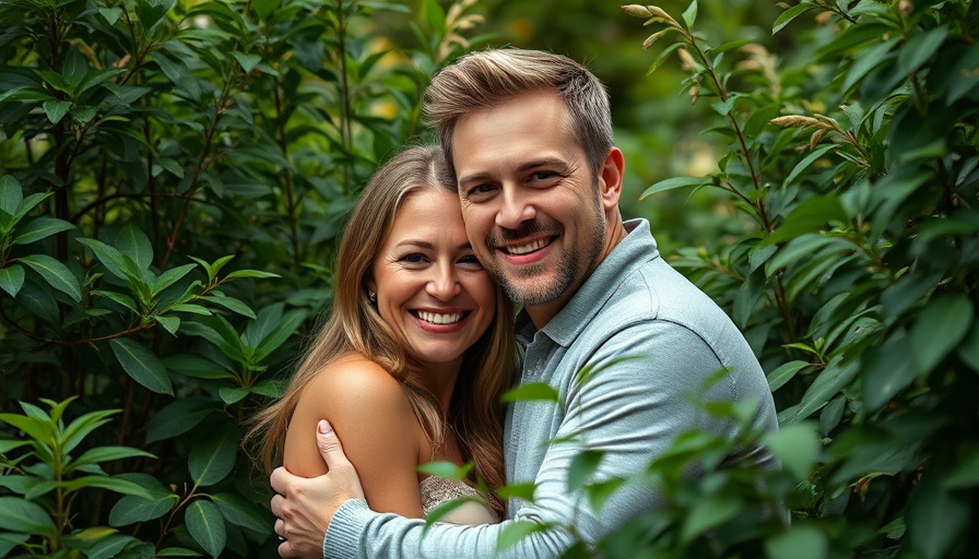 Jonathan Scott family update with smiling couple in garden.