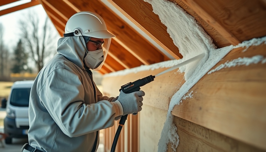 Spray foam insulation applied to wooden roof construction.