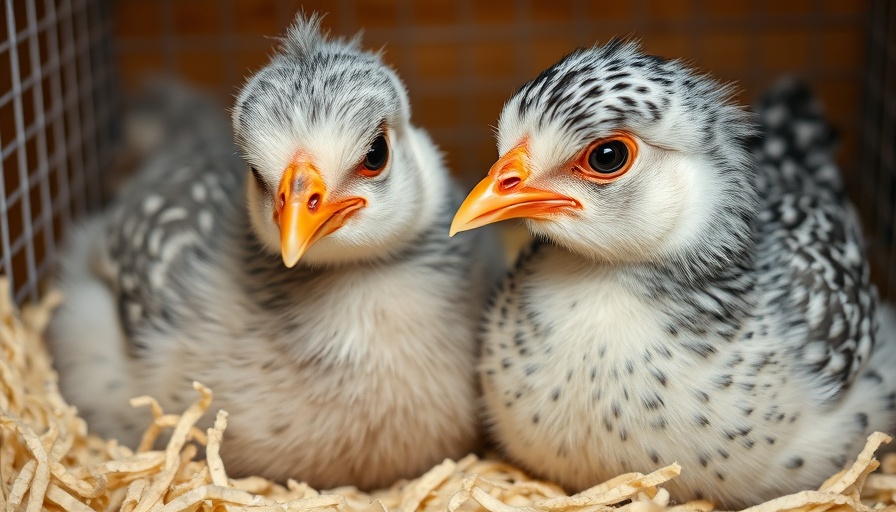 Identify chicken breeds at six weeks, young chickens in a cage.