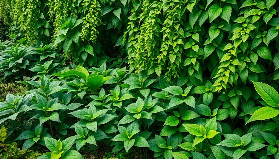 Vibrant outdoor garden with lush foliage and greenery.