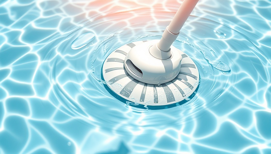 Efficient suction pool cleaner in clear blue water.